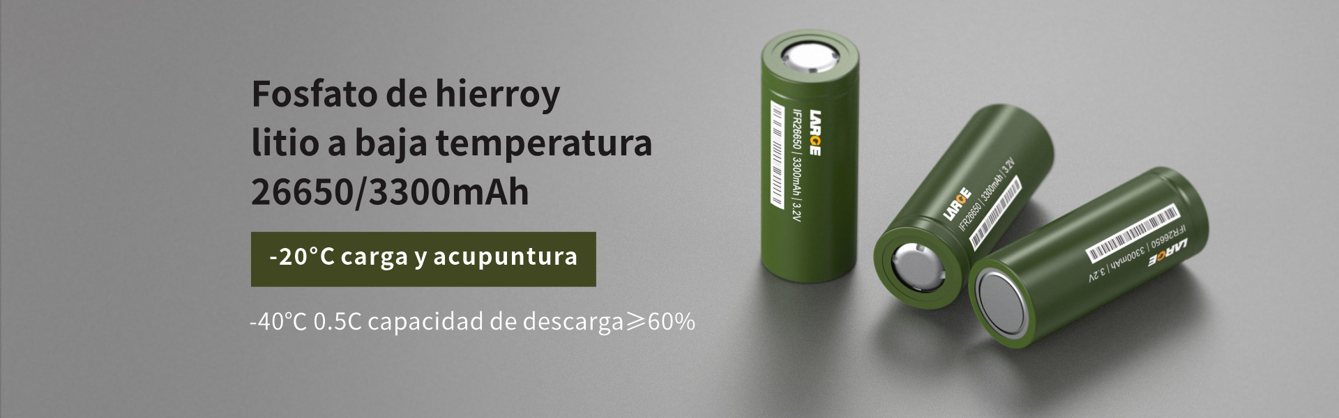 Baja temperatura LiFePO4 26650 3300mAh